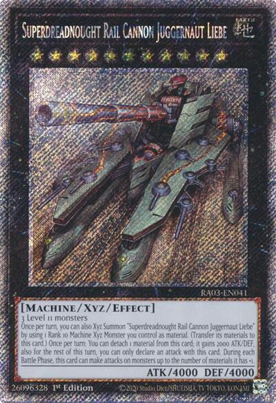 Superdreadnought Rail Cannon Juggernaut Liebe (Platinum Secret Rare) (RA03-EN041) [Quarter Century Bonanza]