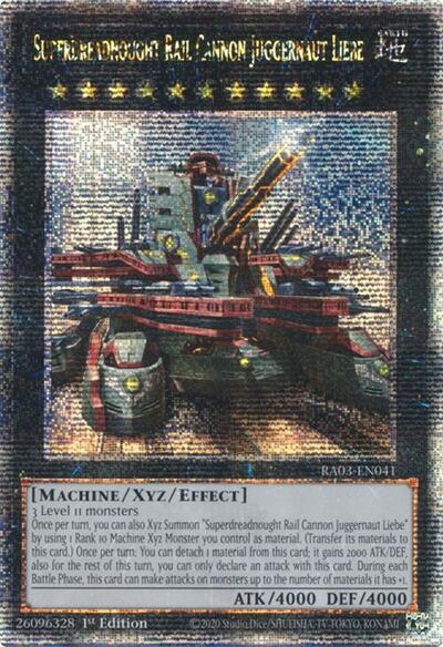 Superdreadnought Rail Cannon Juggernaut Liebe (Alternate Art) (Quarter Century Secret Rare) (RA03-EN041) [Quarter Century Bonanza]