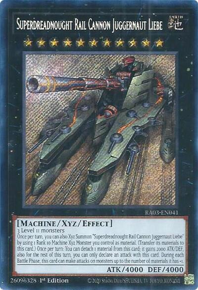 Superdreadnought Rail Cannon Juggernaut Liebe (Secret Rare) (RA03-EN041) [Quarter Century Bonanza]