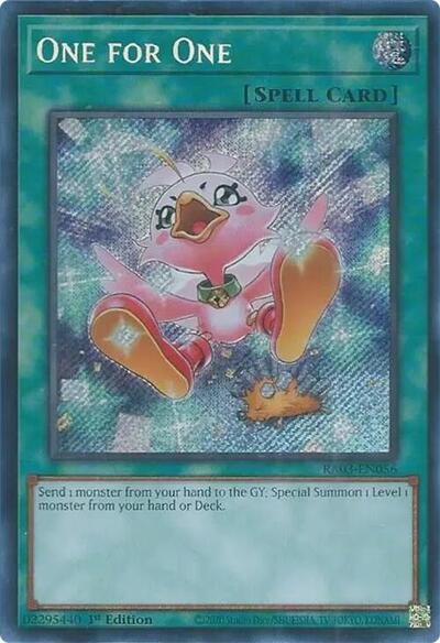One for One (Alternate Art) (Secret Rare) (RA03-EN056) [Quarter Century Bonanza]