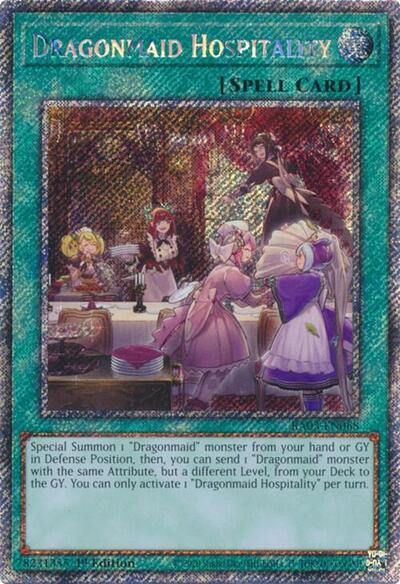 Dragonmaid Hospitality (Platinum Secret Rare) (RA03-EN068) [Quarter Century Bonanza]