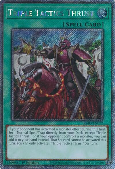 Triple Tactics Thrust (Platinum Secret Rare) (RA03-EN072) [Quarter Century Bonanza]