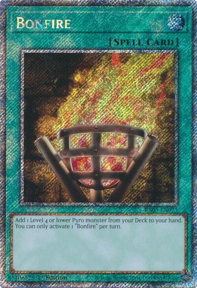 Bonfire (Platinum Secret Rare) (RA03-EN073) [Quarter Century Bonanza]