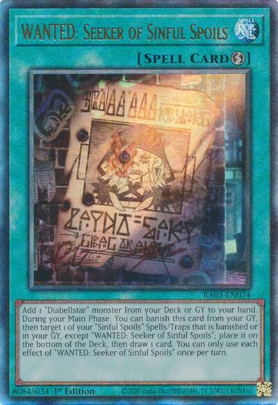 WANTED: Seeker of Sinful Spoils (PUR) (RA03-EN074) [Quarter Century Bonanza]
