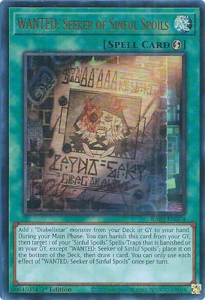WANTED: Seeker of Sinful Spoils (UR) (RA03-EN074) [Quarter Century Bonanza]