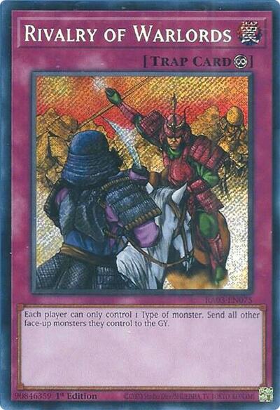 Rivalry of Warlords (Secret Rare) (RA03-EN075) [Quarter Century Bonanza]