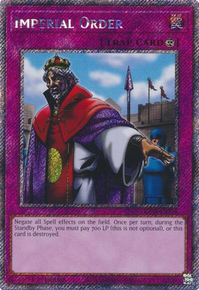 Imperial Order (Platinum Secret Rare) (RA03-EN106) [Quarter Century Bonanza]