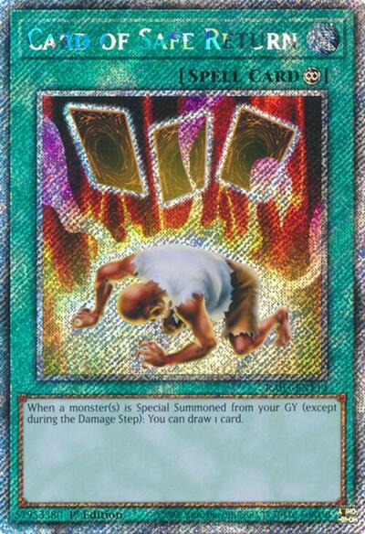 Card of Safe Return (Platinum Secret Rare) (RA03-EN114) [Quarter Century Bonanza]