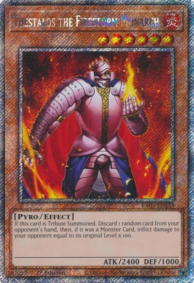 Thestalos the Firestorm Monarch (Platinum Secret Rare) (RA03-EN143) [Quarter Century Bonanza]