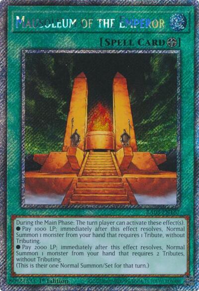 Mausoleum of the Emperor (Platinum Secret Rare) (RA03-EN167) [Quarter Century Bonanza]
