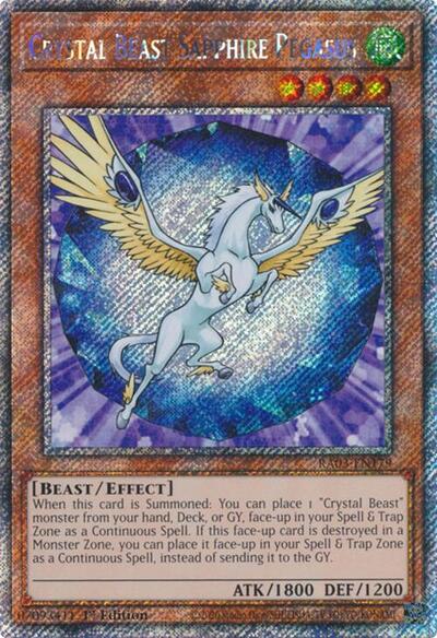 Crystal Beast Sapphire Pegasus (Platinum Secret Rare) (RA03-EN179) [Quarter Century Bonanza]
