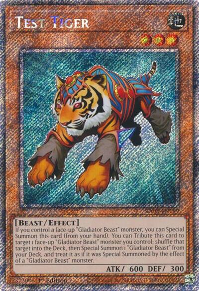 Test Tiger (Platinum Secret Rare) (RA03-EN189) [Quarter Century Bonanza]