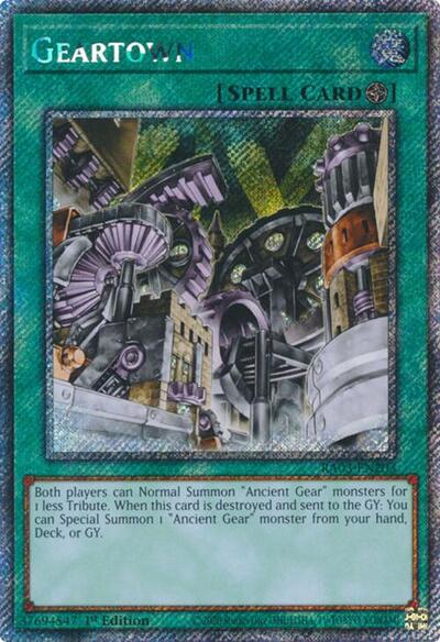 Geartown (Platinum Secret Rare) (RA03-EN203) [Quarter Century Bonanza]