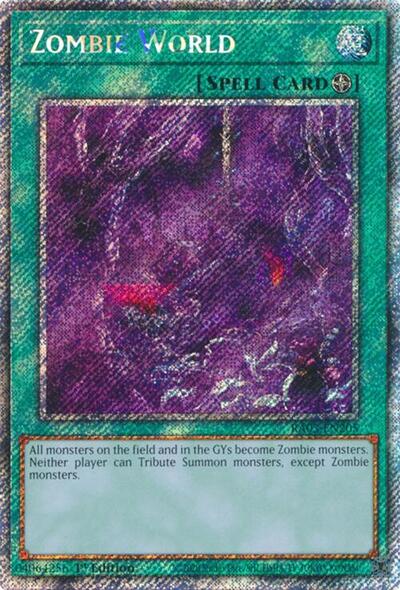 Zombie World (Platinum Secret Rare) (RA03-EN205) [Quarter Century Bonanza]