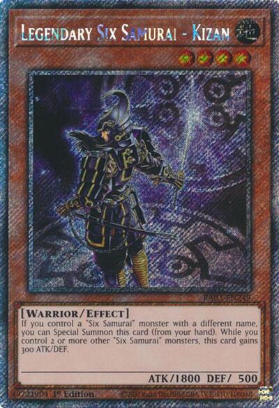 Legendary Six Samurai - Kizan (Platinum Secret Rare) (RA03-EN249) [Quarter Century Bonanza]