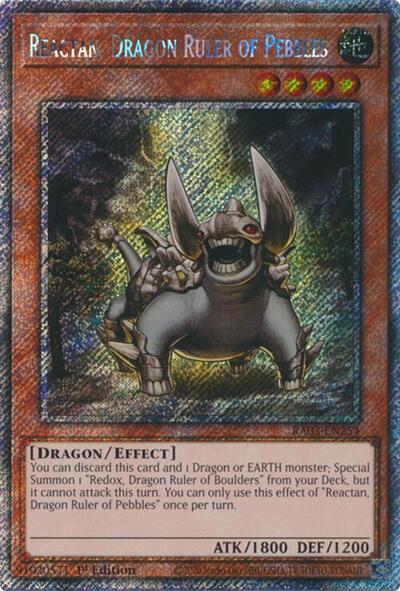 Reactan, Dragon Ruler of Pebbles (Platinum Secret Rare) (RA03-EN254) [Quarter Century Bonanza]