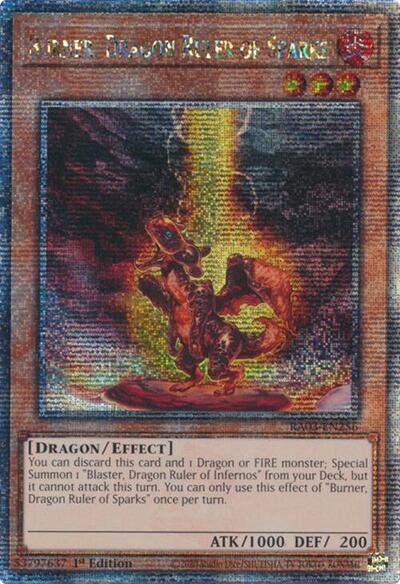 Burner, Dragon Ruler of Sparks (Quarter Century Secret Rare) (RA03-EN256) [Quarter Century Bonanza]