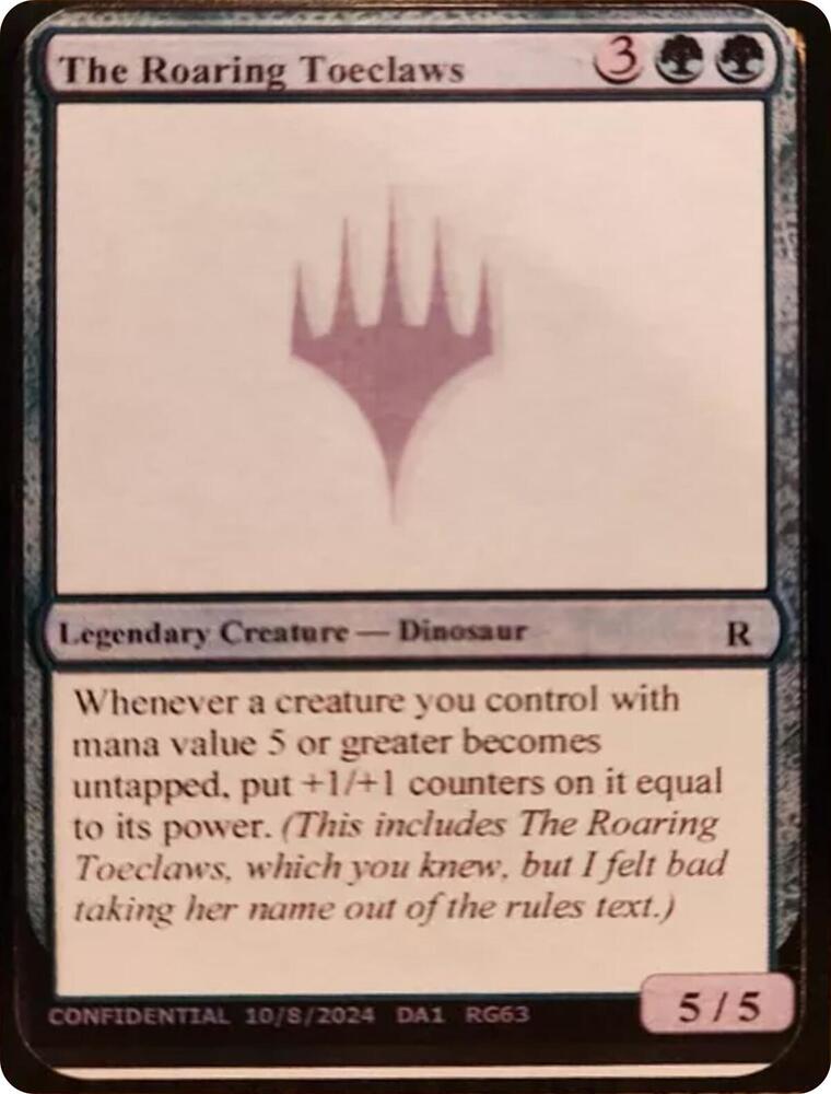 The Roaring Toeclaws [Un-Known Event Playtest Cards]