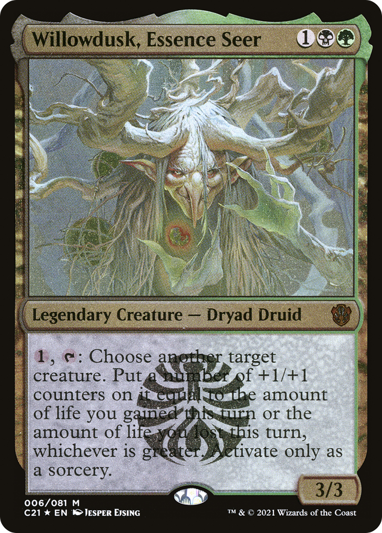 Willowdusk, Essence Seer (Display Commander) - Thick Stock (C21-006) - Commander 2021 Display Commanders Etched Foil
