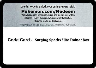 Code Card - Surging Spark Elite Trainer Box [SV08: Surging Sparks]