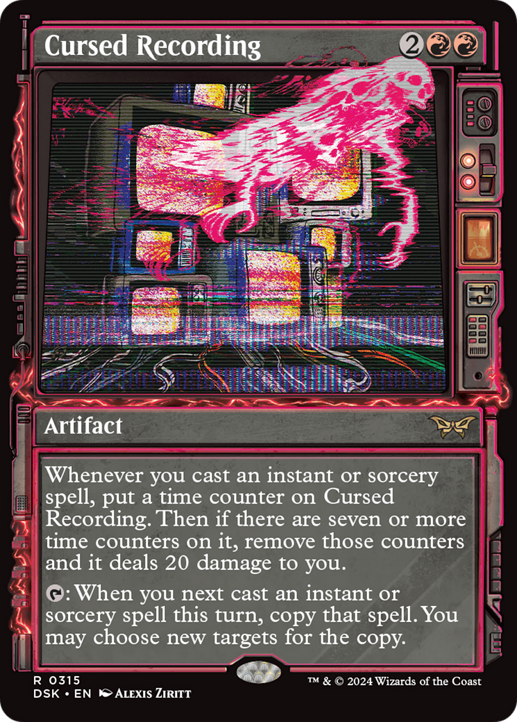 Cursed Recording (Showcase) (DSK-315) - Duskmourn: House of Horror: (Showcase) Foil