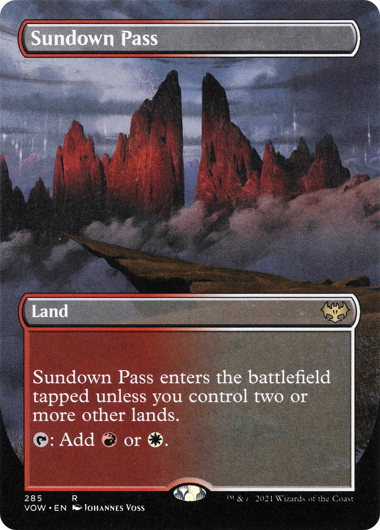 Sundown Pass (Borderless) (VOW-285) - Innistrad: Crimson Vow Foil