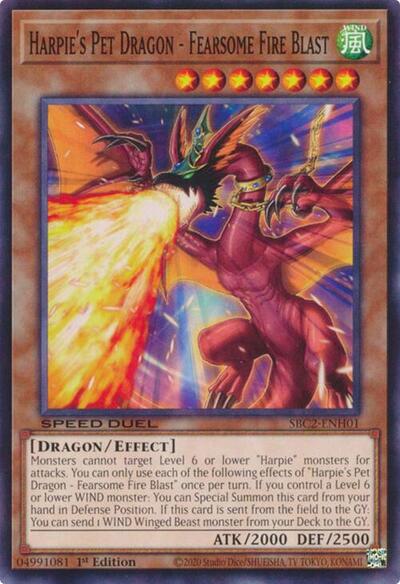 Harpie's Pet Dragon - Fearsome Fire Blast (SBC2-ENH01) [Speed Duel: Battle City Finals]