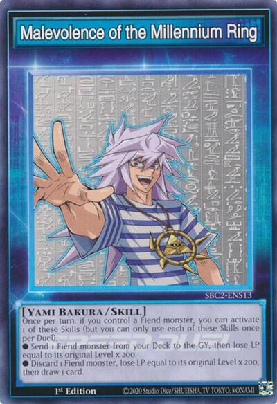 Malevolence of the Millennium Ring (SBC2-ENS13) [Speed Duel: Battle City Finals]