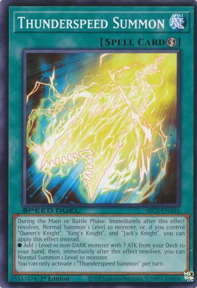 Thunderspeed Summon (SBC2-ENA16) [Speed Duel: Battle City Finals]