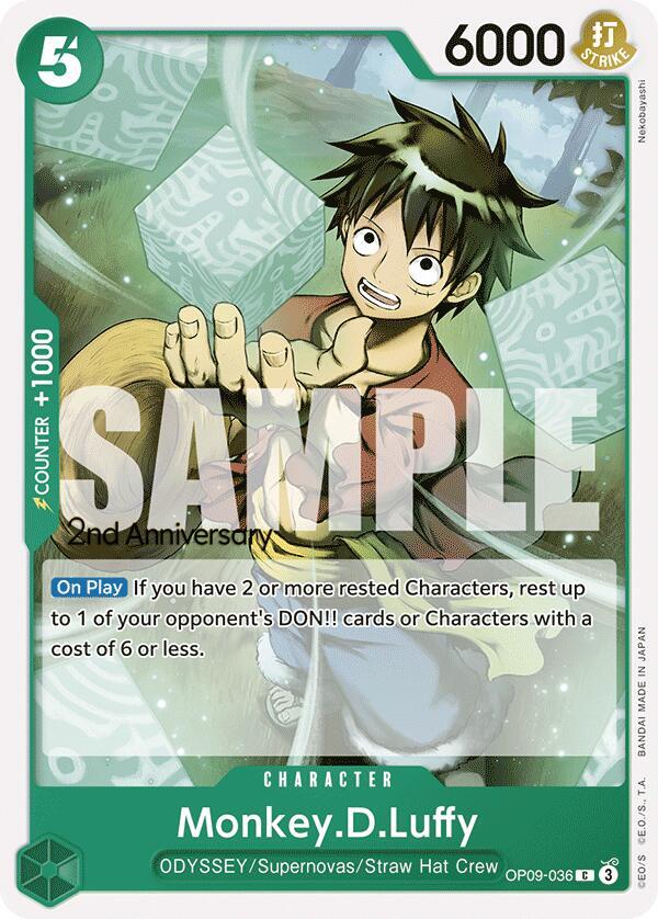 Monkey.D.Luffy (036) (OP09-036) [Emperors in the New World: 2nd Anniversary Tournament Cards]