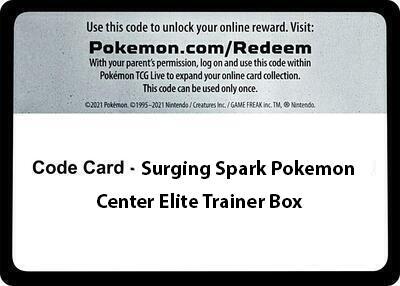 Code Card - Surging Sparks Pokemon Center Elite Trainer Box [SV08: Surging Sparks]