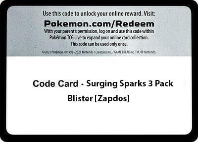 Code Card - Surging Sparks 3 Pack Blister [Zapdos] [SV08: Surging Sparks]