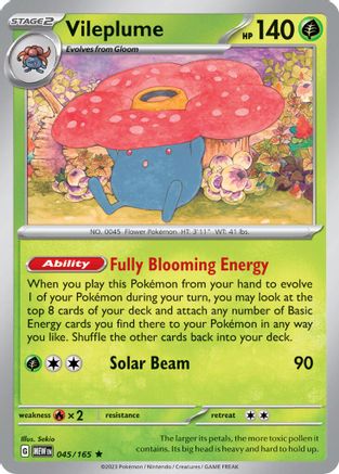 Vileplume 045/165  Deck Exclusives - Rare