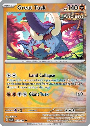 Great Tusk (Poke Ball Pattern) 055/131  - Holofoil SV Prismatic Evolutions - Uncommon