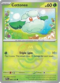 Cottonee (Master Ball Pattern) (007/131) [SV: Prismatic Evolutions]