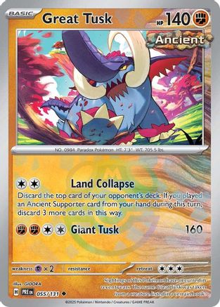 Great Tusk (Master Ball Pattern) 055/131  - Holofoil SV Prismatic Evolutions - Uncommon