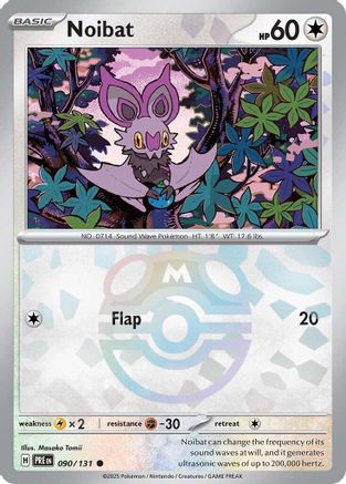 Noibat (Master Ball Pattern) 090/131  - Holofoil SV Prismatic Evolutions - Common