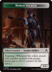 Human Soldier (0020) // Emblem - Tamiyo, Field Researcher Double-Sided Token (20 // 26) [Innistrad Remastered]