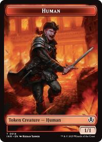Human (0014) // Emblem - Chandra, Dressed to Kill Double-Sided Token (14 // 24) [Innistrad Remastered]