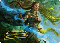 Nissa, Worldsoul Speaker Art Card (Gold-Stamped Signature) (31) [Art Series: Aetherdrift]
