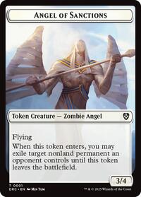 Angel of Sanctions // Zombie (0003) Double-Sided Token (1 // 3) [Commander: Aetherdrift]