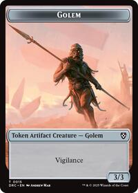 Golem (0015) // Thopter (0009) Double-Sided Token (15 // 9) [Commander: Aetherdrift]