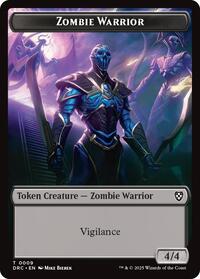 Zombie Warrior // Zombie (0003) Double-Sided Token (9 // 3) [Commander: Aetherdrift]