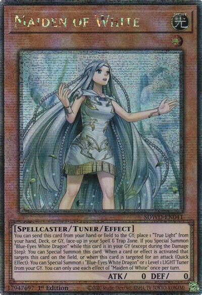Maiden of White (Quarter Century Secret Rare) (SDWD-EN041) [Structure Deck: Blue-Eyes White Destiny]