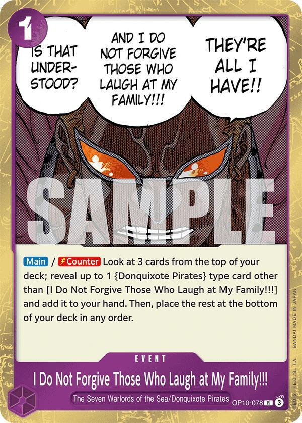I Do Not Forgive Those Who Laugh at My Family!!! (OP10-078) [Royal Blood]