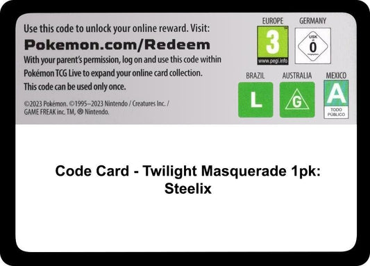 Code Card - Twilight Masquerade Single Pack Blister [Steelix] [SV06: Twilight Masquerade]