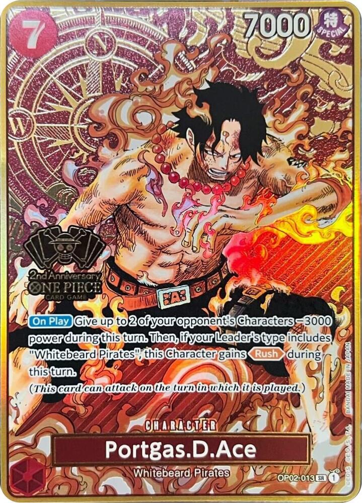 Portgas.D.Ace (One Piece Japanese Version 2nd Anniversary Set) (OP02-013) [One Piece Promotion Cards]