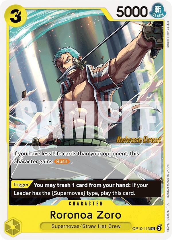 Roronoa Zoro (113) (OP10-113) [Royal Blood Release Event Cards]