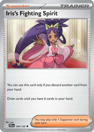 Iris's Fighting Spirit 149/159  - Reverse Holofoil SV09 Journey Together - Uncommon
