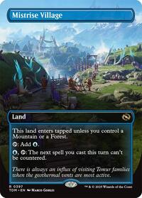 Mistrise Village (Borderless) (397) [Tarkir: Dragonstorm]